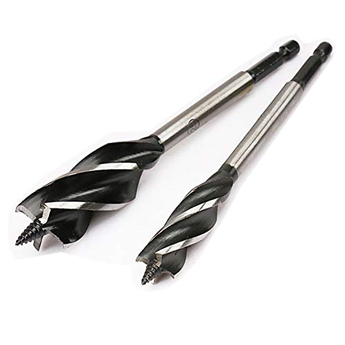 Woodworking Auger Drill Bit Sets, 8Pcs High Carbon Steel Wood Boring Bits Long 4 Flute Cut Drilling Tool Wood Hole Cutter for Wood Door Lock 9/23, 9/19, 5/9, 7/11, 5/7, 11/14, 13/15, 63/64-IN