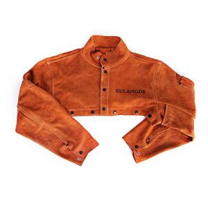 eulangde premium split welders heat resistant leather cape sleeve,adjustable cuffs, adjustable collar, m l xl 2xl 3xl for men & women (large)