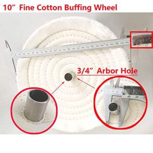 Extra Thick 10 inch Fine Cotton Buffing Polishing Wheel （70 Ply） for Bench Grinder with 3/4'' Arbor Hole,1 Pack