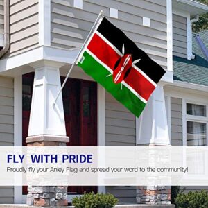 ANLEY Fly Breeze 3x5 Feet Kenya Flag - Vivid Color and Fade Proof - Canvas Header and Double Stitched - Republic of Kenya Flags Polyester with Brass Grommets 3 X 5 Ft
