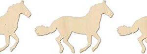 6" Running Horses - 3 Pack- Wood Cutout Shape 6 Inches - DIY party craft - decorate