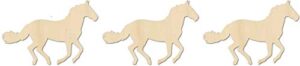6" running horses - 3 pack- wood cutout shape 6 inches - diy party craft - decorate