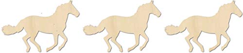 6" Running Horses - 3 Pack- Wood Cutout Shape 6 Inches - DIY party craft - decorate