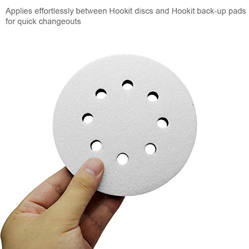 M-jump 2 Pack 5 Inch 8 Holes Sponge Cushion Buffer Orbital Sander Foam Pad Backing Pad - Hook and Loop Soft Interface Pads for Automobile Metal Polishing