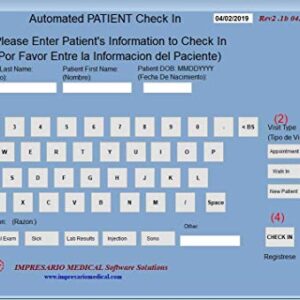 Impresario Medical PATIENT CHECK IN Software Single PC for Windows 7,8,10,11 | Paperless Check In and Check Out for a Medical or Dental Practice or Clinic | Patient Register Log for Patient Sign In.