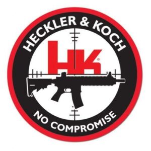 montree shop heckler & koch firearms no compromise 4" decal sticker hk pistol gun rifle