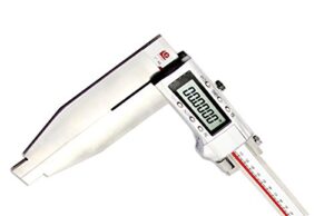 baoshishan 0-500mm/19.7 inch digital caliper vernier caliper stainless steel with long jaw 150mm/6 inch measuring tool accuracy:0.01mm unit mm/in