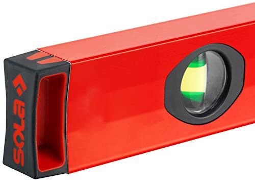 SOLA LSX482410 X PRO Aluminum Box Profile Spirit Level Set with 60% Magnified Vials, 10, 24 & 48-Inch , Red