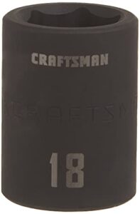 craftsman shallow impact socket, metric, 1/2-inch drive, 18mm (cmmt15866)