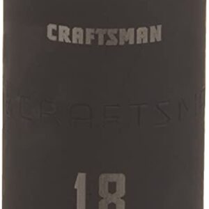 CRAFTSMAN Shallow Impact Socket, Metric, 1/2-Inch Drive, 18mm (CMMT15866)