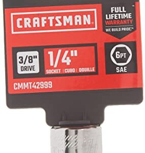 CRAFTSMAN Shallow Socket, SAE, 3/8-Inch Drive, 1/4-Inch, 6-Point (CMMT42999)