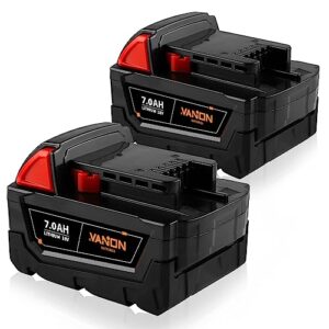 vanon 18v battery replacement for milwaukee m-18 battery 7.0ah lithium ion 48-11-1850 48-11-1862 48-11-1840 48-11-1828 48-11-1815.2pack.