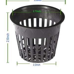 HORTIPOTS 3 Inch Net Pot Wide Lip Design Mesh Cup with Reflective Net Cup Lids (32 Set)-Not Real 3 inch When You Measure it.