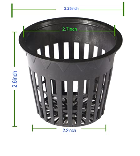 HORTIPOTS 3 Inch Net Pot Wide Lip Design Mesh Cup with Reflective Net Cup Lids (32 Set)-Not Real 3 inch When You Measure it.