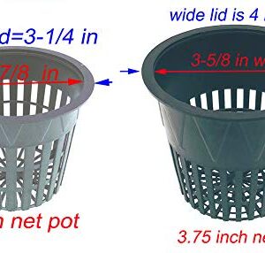 HORTIPOTS 3 Inch Net Pot Wide Lip Design Mesh Cup with Reflective Net Cup Lids (32 Set)-Not Real 3 inch When You Measure it.
