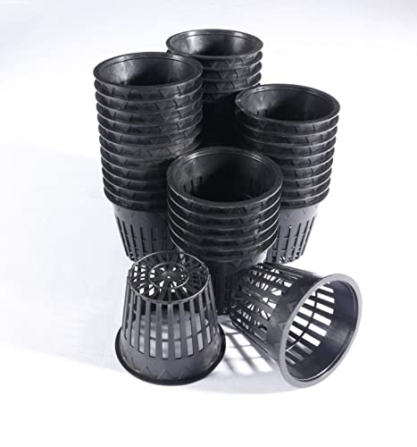 HORTIPOTS 3 Inch Net Pot Wide Lip Design Mesh Cup with Reflective Net Cup Lids (32 Set)-Not Real 3 inch When You Measure it.