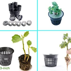 HORTIPOTS 3 Inch Net Pot Wide Lip Design Mesh Cup with Reflective Net Cup Lids (32 Set)-Not Real 3 inch When You Measure it.