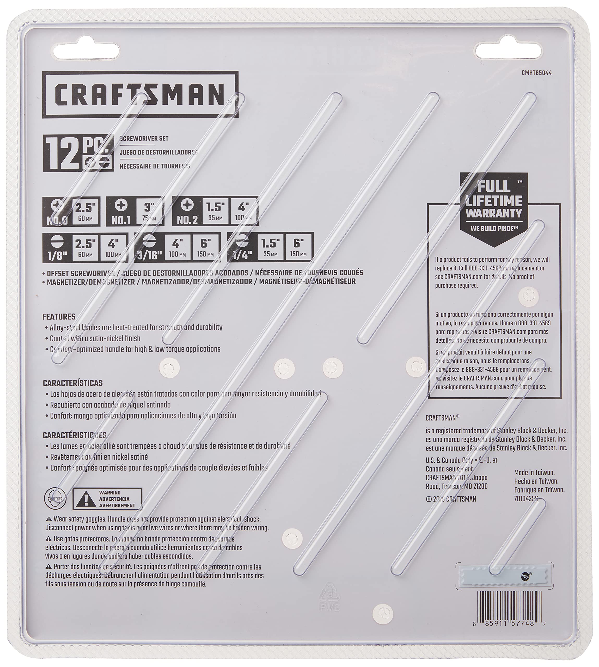 CRAFTSMAN Screwdriver Set, Assorted, 12Piece (CMHT65044)