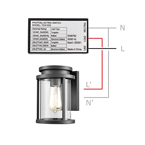 J.LUMI YCA1030 Hard-Wired Post Eye Light Control with Photocell Light Sensor, Photocell Sensor, Dusk to Dawn Light Sensor, Photocell for Outdoor Light, UL Listed (Pack of 2)