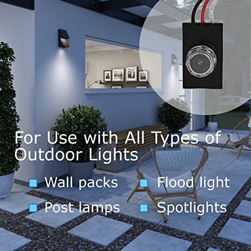 J.LUMI YCA1030 Hard-Wired Post Eye Light Control with Photocell Light Sensor, Photocell Sensor, Dusk to Dawn Light Sensor, Photocell for Outdoor Light, UL Listed (Pack of 2)