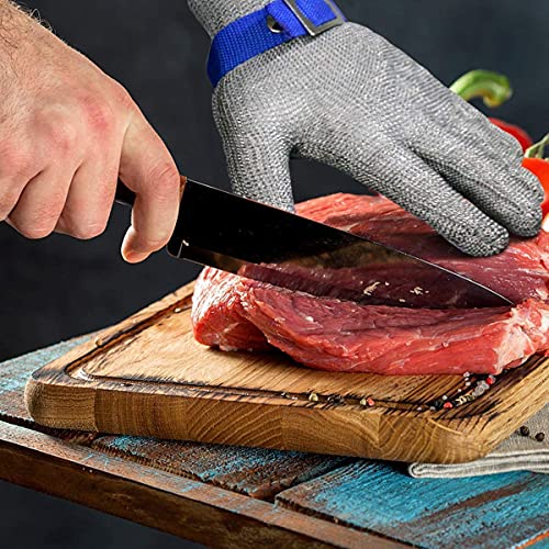 Schwer ANSI A9 Cut Resistant Glove, Food Grade Stainless Steel wire Mesh Metal Gloves, Knife Cutting Gloves for kitchen Mandoline Slicing Butcher Meat Cutting Oyster Shucking Fish Fillet（L, 1 PCS）