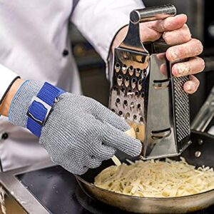 Schwer ANSI A9 Cut Resistant Glove, Food Grade Stainless Steel wire Mesh Metal Gloves, Knife Cutting Gloves for kitchen Mandoline Slicing Butcher Meat Cutting Oyster Shucking Fish Fillet（L, 1 PCS）