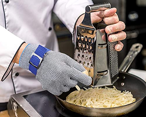 Schwer ANSI A9 Cut Resistant Glove, Food Grade Stainless Steel wire Mesh Metal Gloves, Knife Cutting Gloves for kitchen Mandoline Slicing Butcher Meat Cutting Oyster Shucking Fish Fillet（L, 1 PCS）