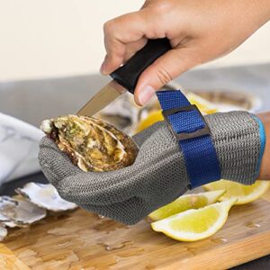 Schwer ANSI A9 Cut Resistant Glove, Food Grade Stainless Steel wire Mesh Metal Gloves, Knife Cutting Gloves for kitchen Mandoline Slicing Butcher Meat Cutting Oyster Shucking Fish Fillet（L, 1 PCS）