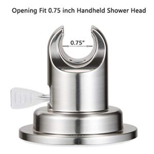 JiePai Suction Cup Shower Head Holder Adhesive,Suction Handheld Shower Head Holder Bracket,Removable Wall Mount Holder for Bathroom,Brushed Nickel