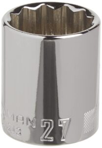 craftsman shallow socket, metric, 1/2-inch drive, 27mm, 12-point (cmmt44243)