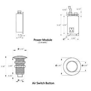 SINKINGDOM Air Activated Switch Button for Sink Garbage Disposal Part, Brushed Nickel