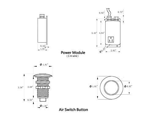 SINKINGDOM Air Activated Switch Button for Sink Garbage Disposal Part, Brushed Nickel