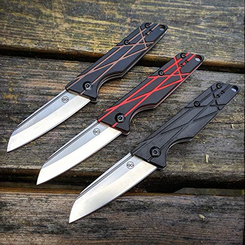 STATGEAR Ledge Slip-Joint Pocket Folding Knife | D2 Steel, G10 Handle, Reversible Tip-Up Carry Pocket Clip - EDC Hunting Compact Rugged Everyday Carry Slip Joint…