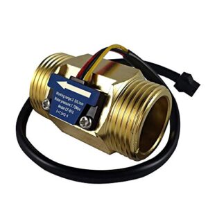 DIGITEN G1" Male Thread Brass Water Flow Sensor, Hall Effect Sensor Flow Meter Flowmeter Counter 2-50L/min