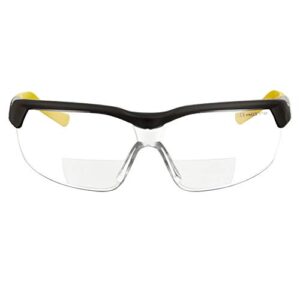 voltx gt adjustable bifocal reading safety glasses (clear lens +2.5), ansi z87.1+ & ce en166ft, anti fog coated, uv400 lens, scratch resistant, tilt & length adjustable earstems, clip on safety cord.