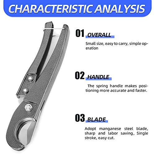 TAILONZ PNEUMATIC Single Stroke Plastic Pipe and Tubing Cutter, 1/8-inch to 1-5/8-inch