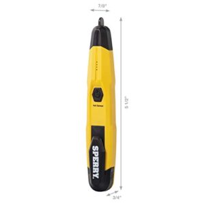 Sperry Instruments VD6508 Detector with Flashlight,cETLus Listed Lifetime, Warranty, 1, 5 Clams/Master Non-Contact Voltage Tester, Yellow