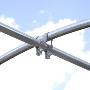 Cross-Connector (Purlin Bracket) for Greenhouse - Galvanized Steel (12 Pack w/Bolts) (1 3/8" x 1 3/8")