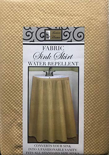 Better Home Mosaic Fabric Sink Skirt, Self Stick, Water Repellent, Sand