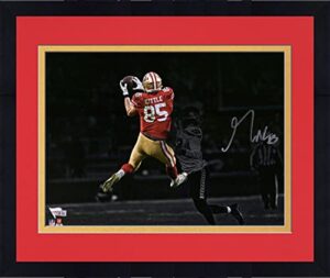 framed george kittle san francisco 49ers autographed 11" x 14" spotlight photograph - autographed nfl photos