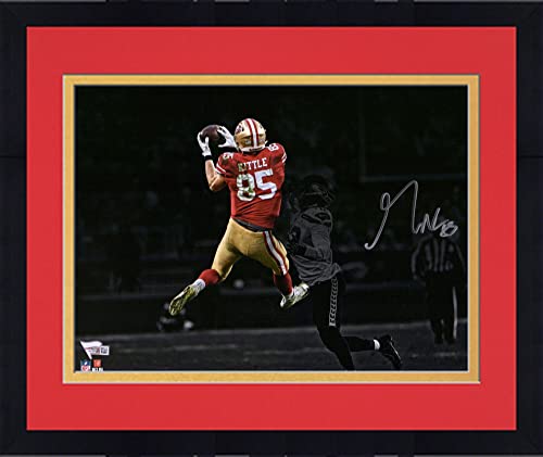 Framed George Kittle San Francisco 49ers Autographed 11" x 14" Spotlight Photograph - Autographed NFL Photos