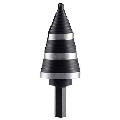 LICHAMP Double Fluted Step Drill Bit for Cutting Metal Hole 19 Sizes from 3/16 to 1-3/8 inch, Genuine High Speed Steel