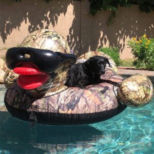 GAME 56794-BB Towable Tuff Duck, 6 Feet Wide, Holds Up to 400 Pounds Premium Inflatable, Giant, Mossy Oak