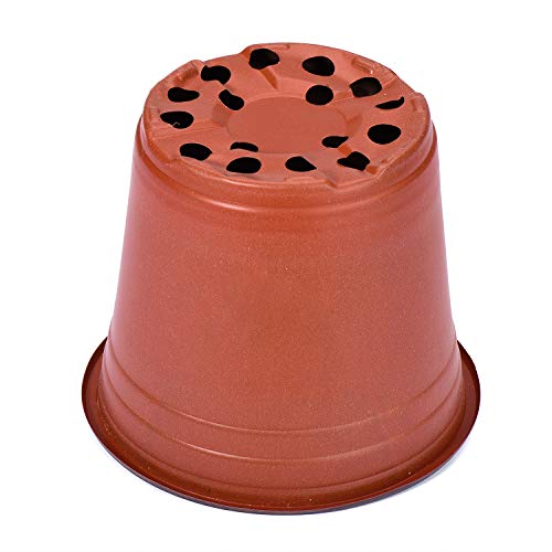 Delxo 50 Pcs 6 Inch Plants Nursery Pots Reusable Plant Seeding Nursery Pot Waterproof Plastic Pots Seed Starting Pots