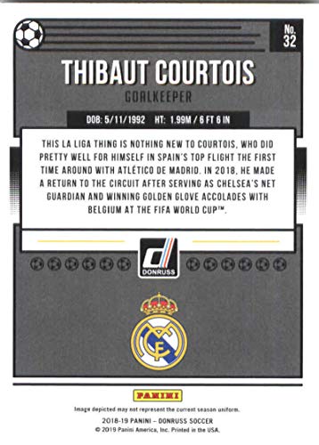 2018-19 Donruss #32 Thibaut Courtois Real Madrid CF Soccer Card