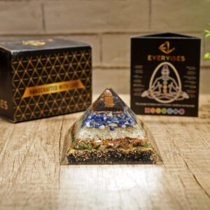 New Orgone Pyramid for Healing Heart | Black Tourmaline | Lapis Lazuli | Amazonite | Green Jade Orgonite Pyramid for E-Energy Protection - Crystal Chakra Stone Pyramid