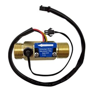 digiten g1/2" male thread brass water flow sensor, hall effect sensor switch flow meter flowmeter counter with temperature sensor 1-25l/min