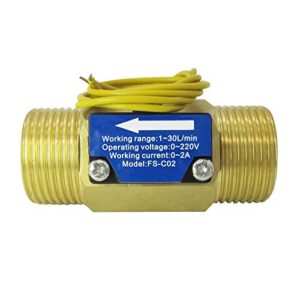digiten fs-c02 g3/4" bsp male thread brass water flow switch 1-30l/min, 0-2a/ 0-220v(ac or dc)