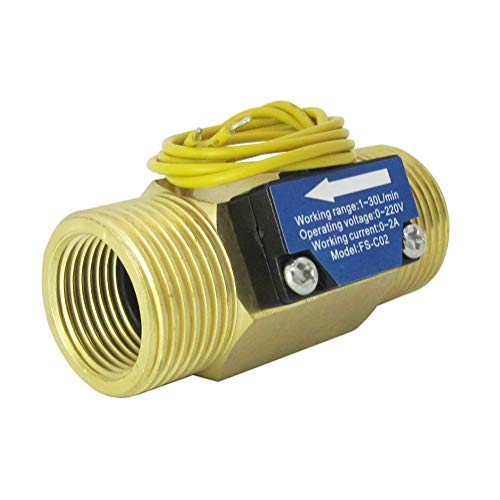 DIGITEN FS-C02 G3/4" BSP Male Thread Brass Water Flow Switch 1-30L/min, 0-2A/ 0-220V(AC or DC)