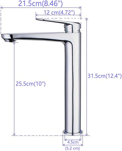 Leekayer Bathroom Vessel Sink Faucet Chrome Single Handle Tall Tap One Hole Deck Mount Lavatory Mixer Tap